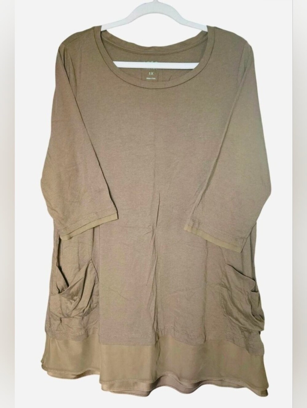 Logo Sportswear khaki oversized tunic dress with pockets Size 1X